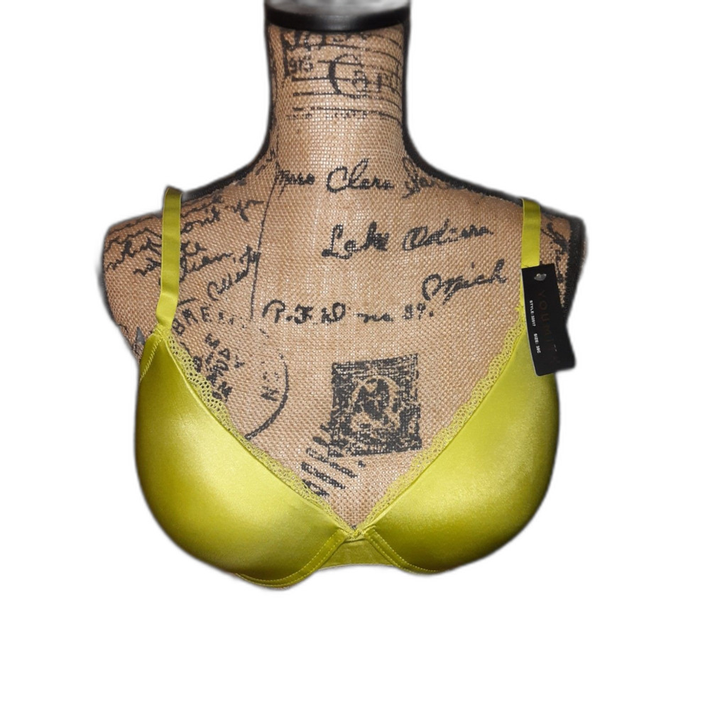 Youmita 38C Sulphur Spring Satin Lace Trim Coverage Bra NWT